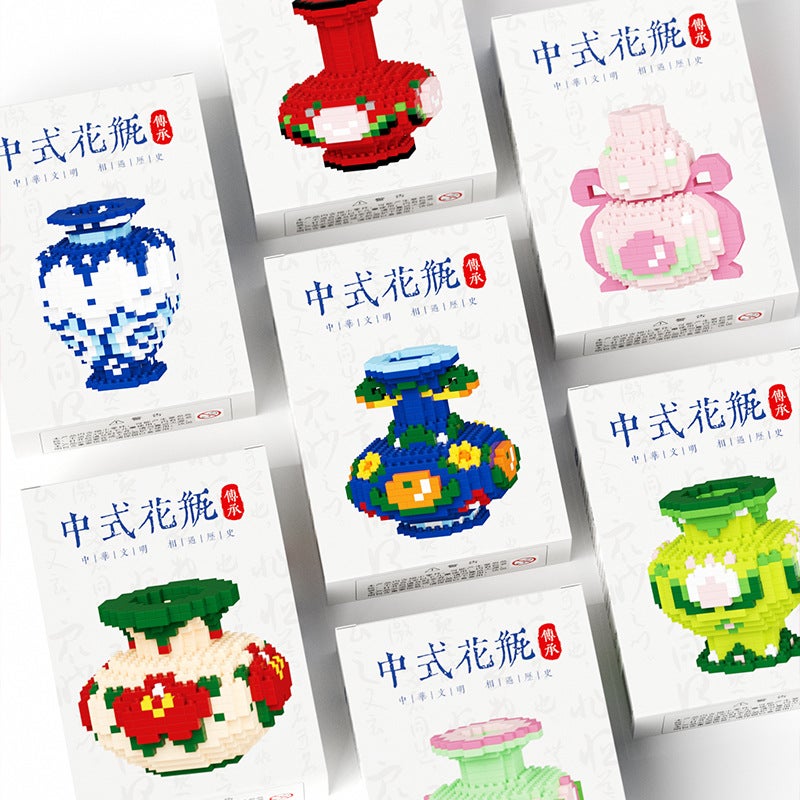 [ Generation] Chinese Vase Micro-Particle Assembled Building Block Toy National Tide Girl Gift Compatible With Lego - Image 5